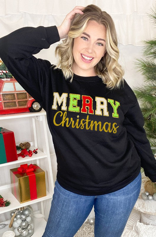 Merry Christmas Ideal Chenille Sweatshirt