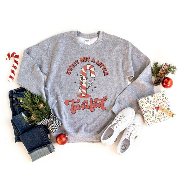 A Little Twisted Candy Cane Graphic Sweatshirt