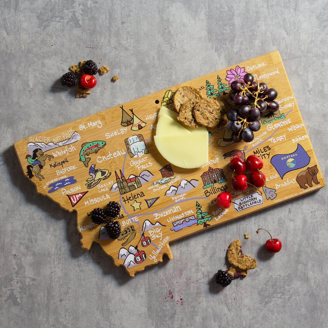 Montana Cutting Board with Art by Fish Kiss