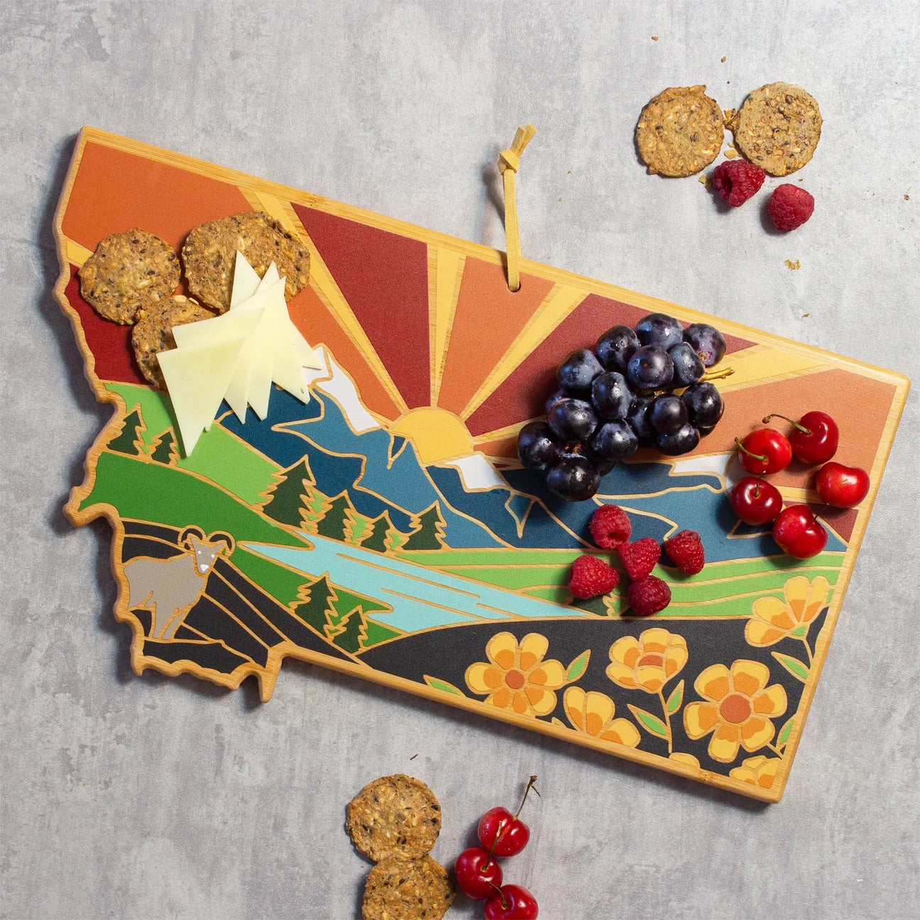 Montana Cutting Board with Artwork by Summer Stokes