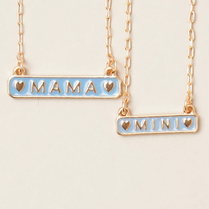 PREORDER: Mama + Mini Enamel Necklace Set in Three Colors