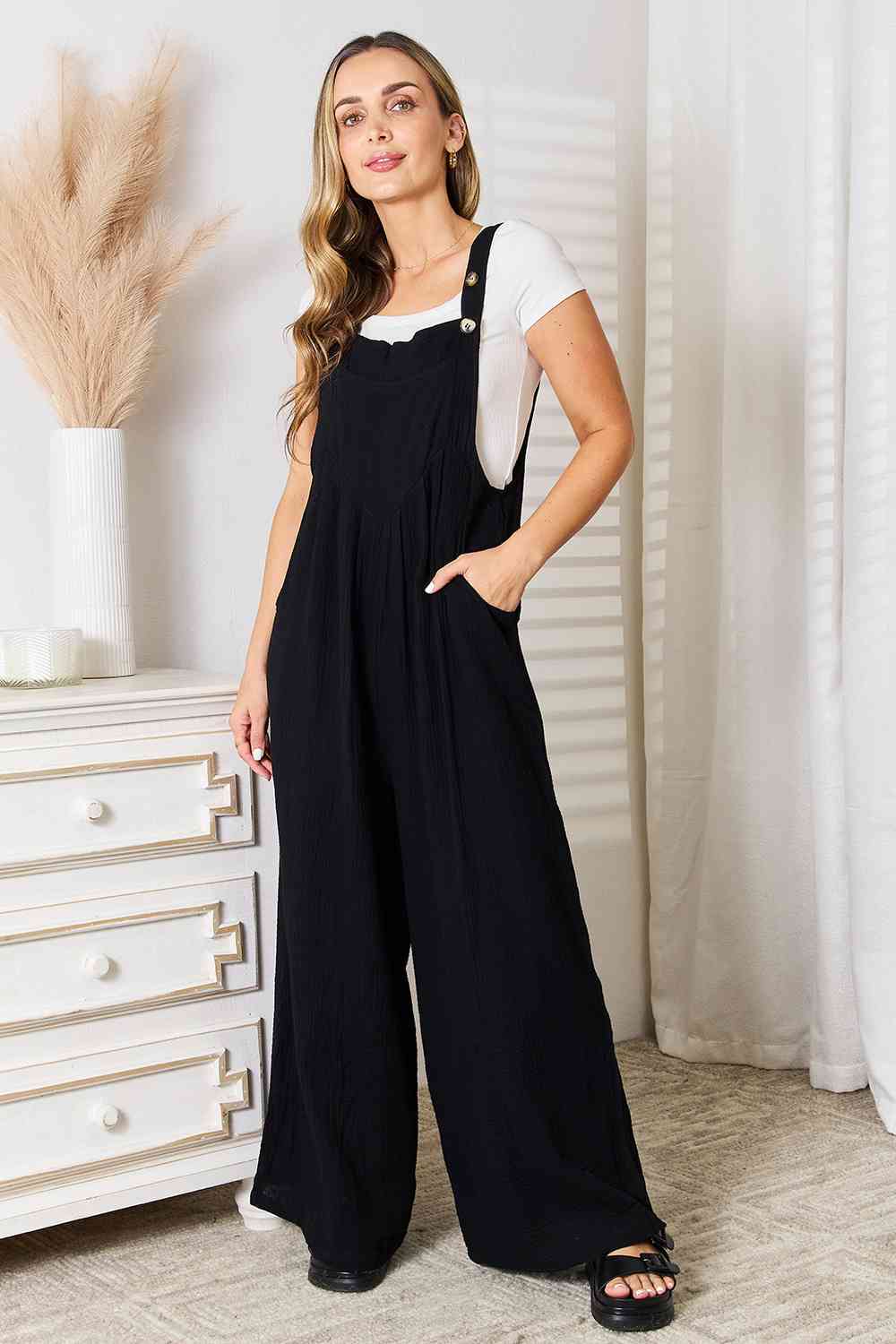 Basic Bae Wide Leg Overalls with Pockets